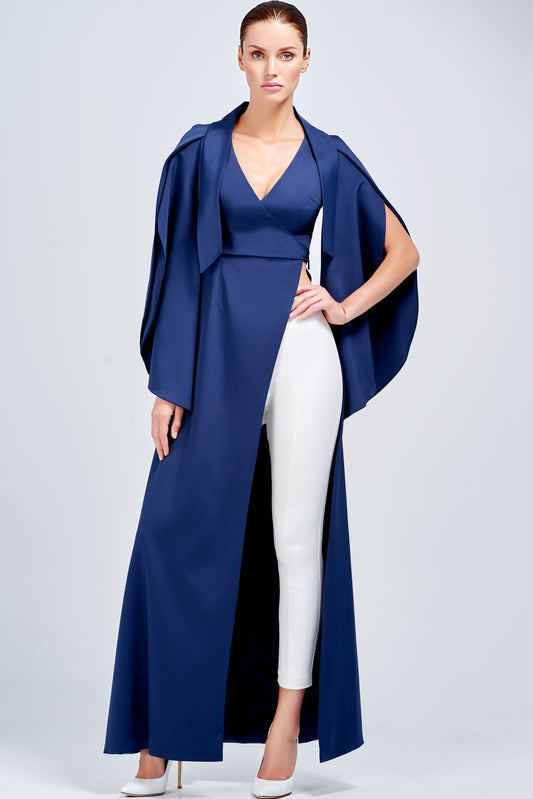 Cape Top with Double-Faced Viscose Skinny Pant