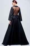 Structured Organza Jacket with Metallic Hand-Weaved Detail and A-Line Organza Skirt
