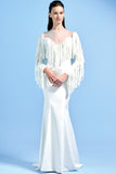 Laser Cut Fringe Detailed Long Dress