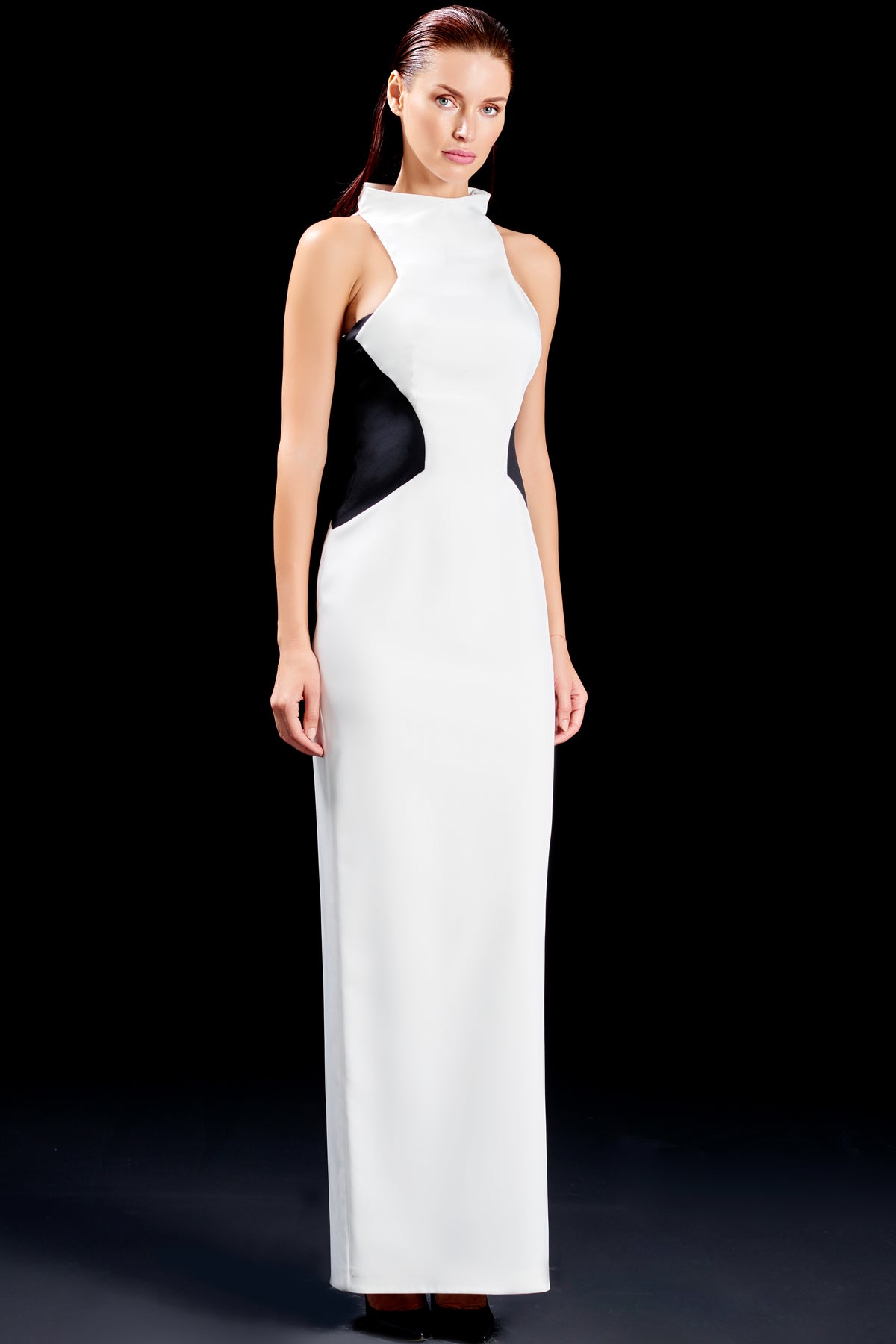 Structured Two-Toned Long Dress