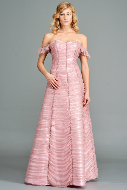 Long Structured Lace Gown
