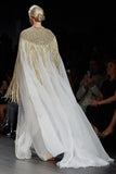 Metallic Hand Weaved Cord Detailed Organza Cape