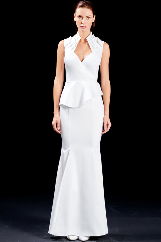 Structured Faille Long Dress
