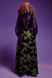Ruffled Floral Jacquard Dress