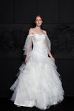 Off The Shoulder A-Line Silhouette Layered Ruffled Bridal Gown