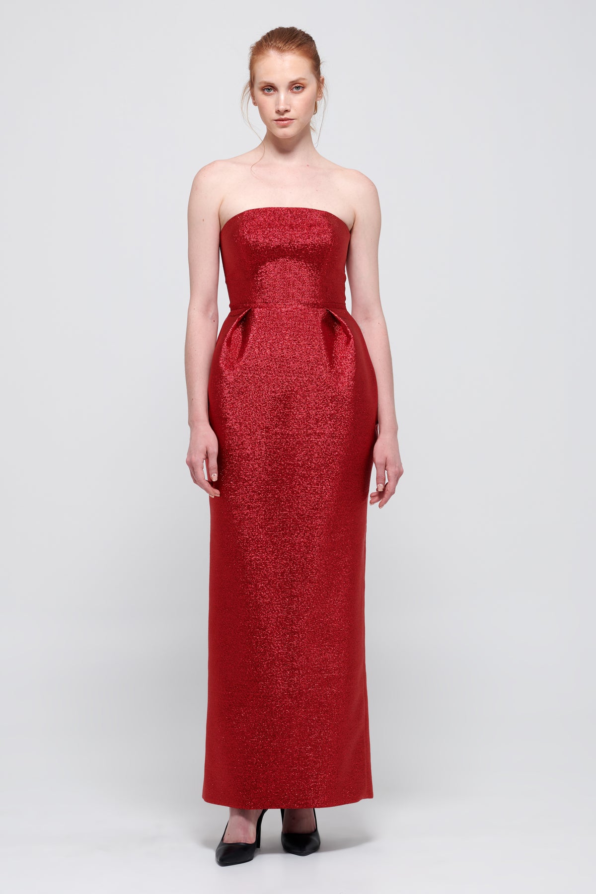 Strapless Jacquard Gown