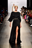 Metallic Knotted Cord Detailed Viscose Satin Long Dress