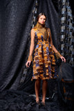 Pleated organza and tribal fil-coupe short dress - John Paul Ataker