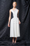 Two-Toned Double Viscose Midi Dress