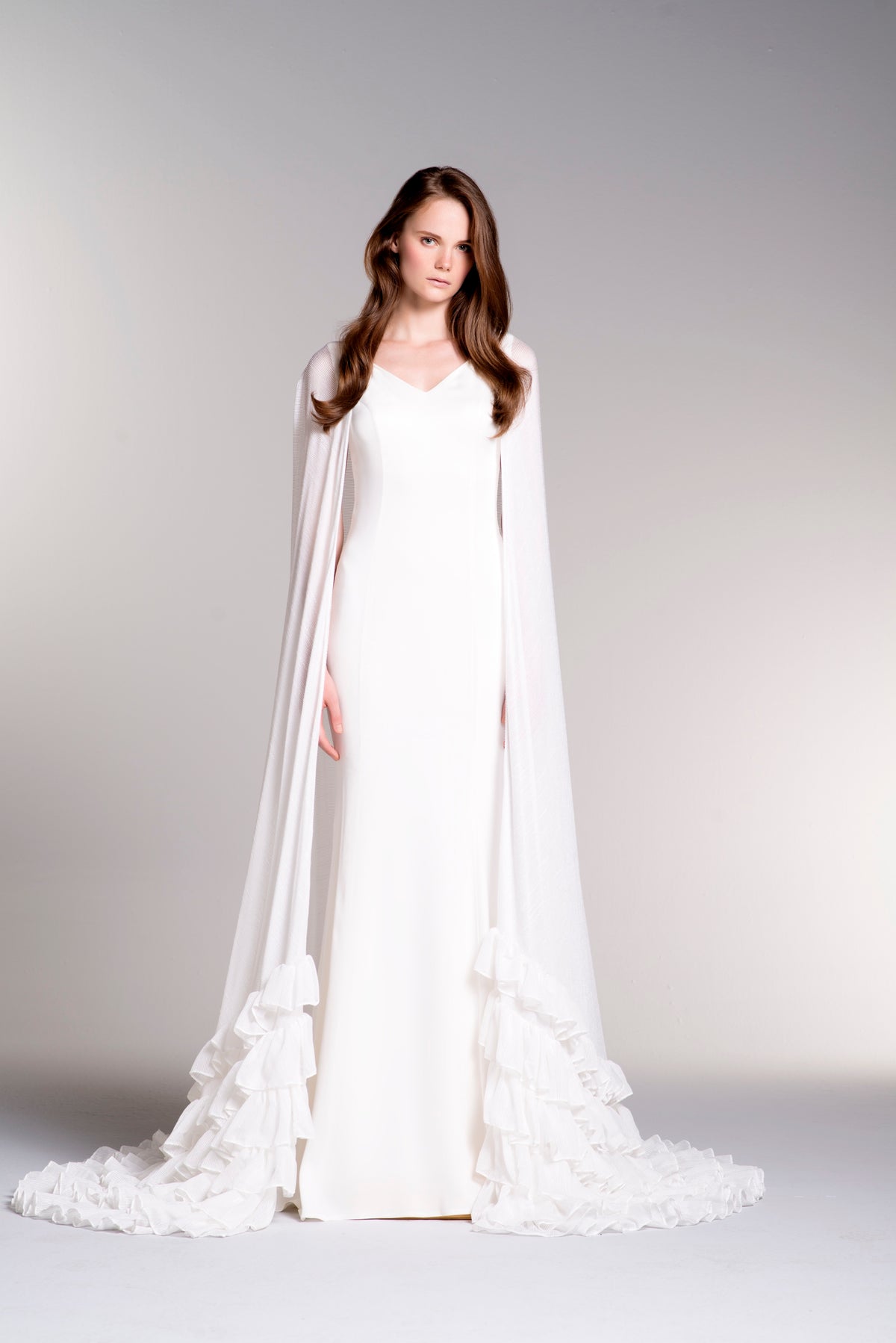 Mesh Cape and Viscose Dress