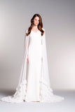 Mesh Cape and Viscose Dress