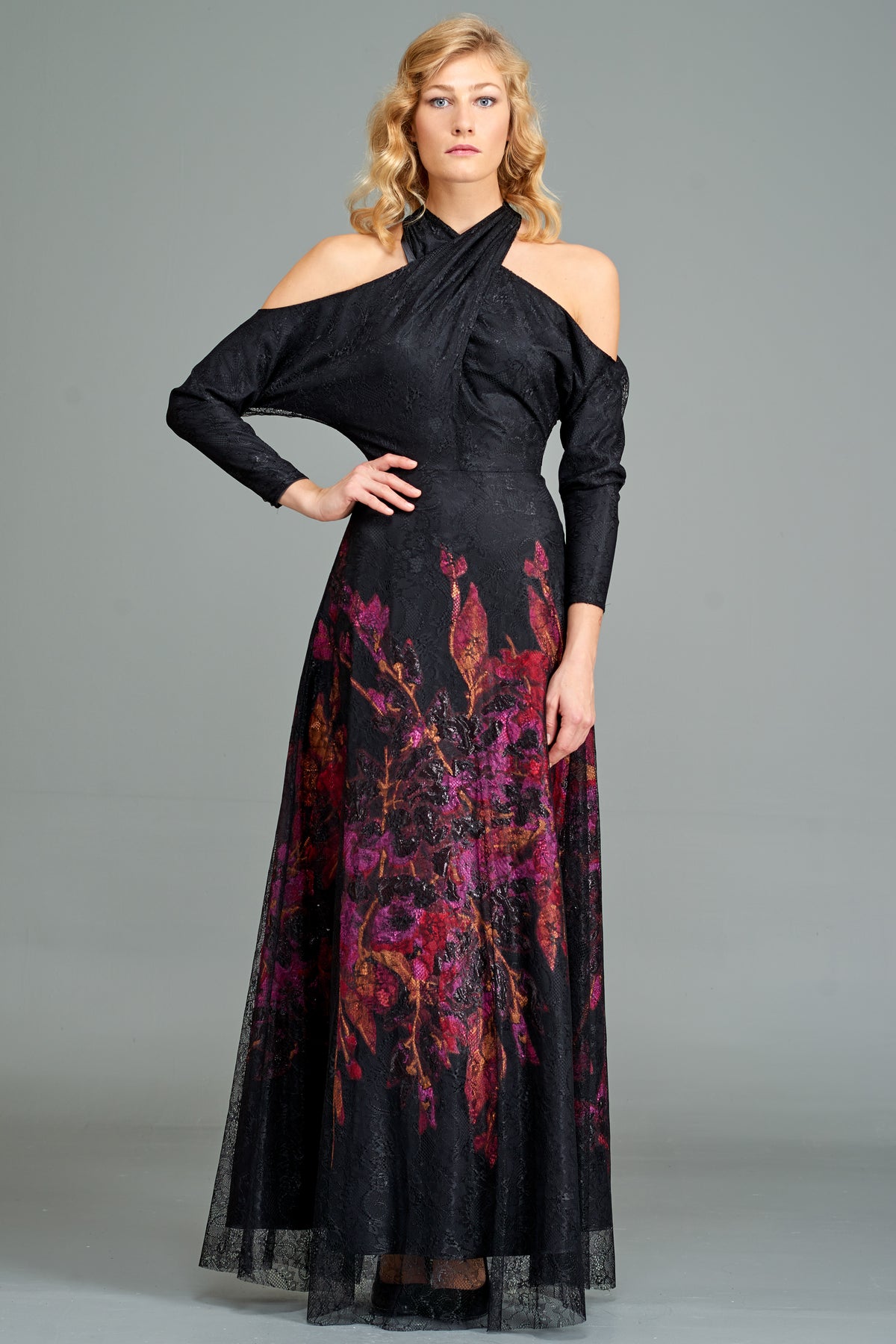 Appliqué Lace Gown