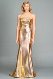Metallic Leatherette Gown