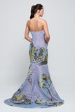 Floral Appliqués Detail Long Mermaid Dress