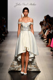 Metallic Burn-Out Organza and Taffeta Short Dress