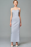 Fitted Long Dress with Off-The-Shoulder Bolero