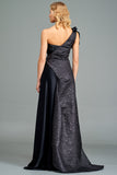 Long Satin and Jacquard Gown