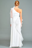 Asymmetric Gown with Ruffle Detail