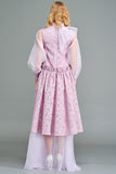 Gown with Long Organza Sleeves and Detail