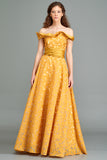 Off the Shoulder Floral Long Gown