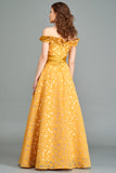 Off the Shoulder Floral Long Gown