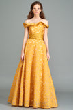 Off the Shoulder Floral Long Gown