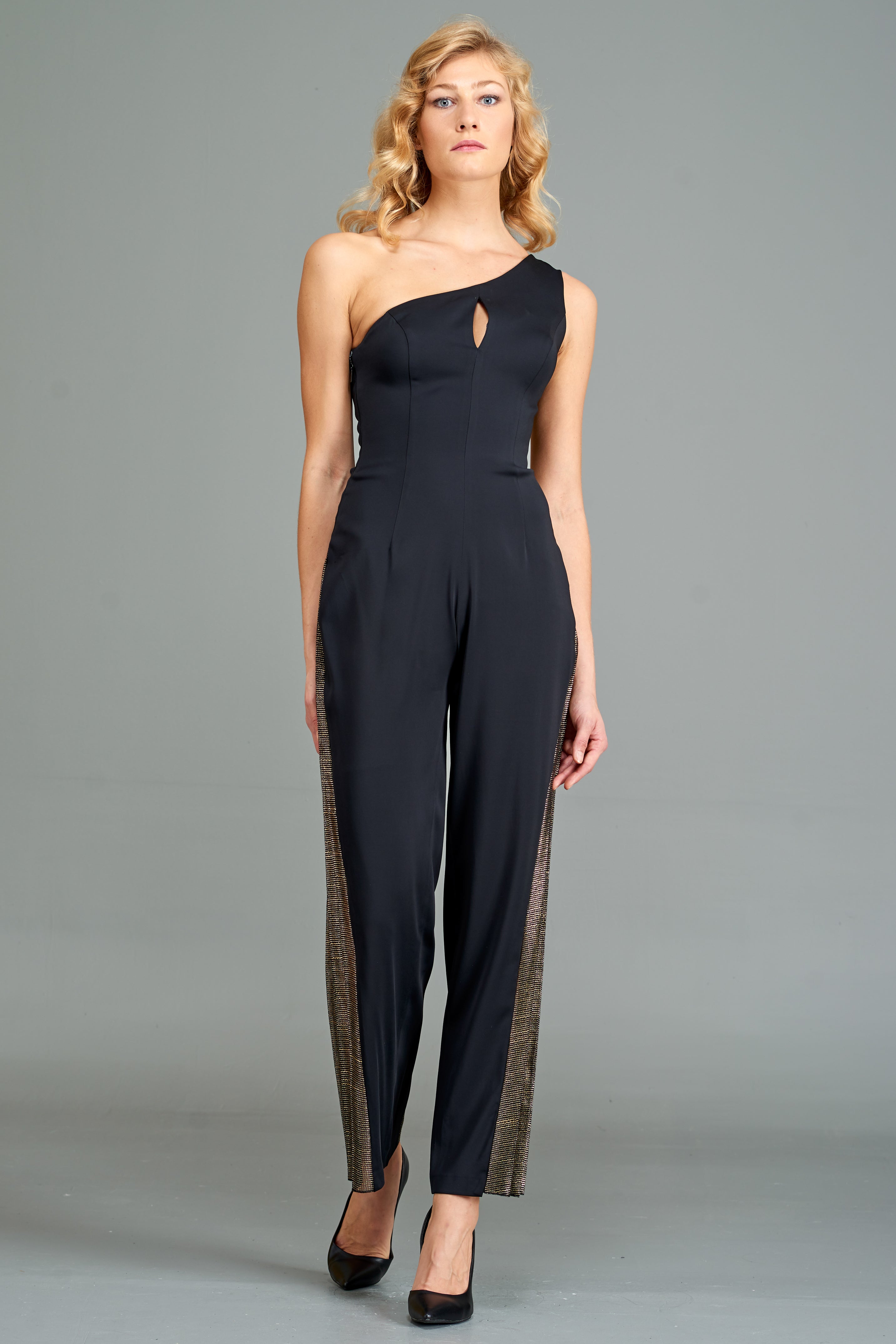 Jumpsuit with Metallic Detail