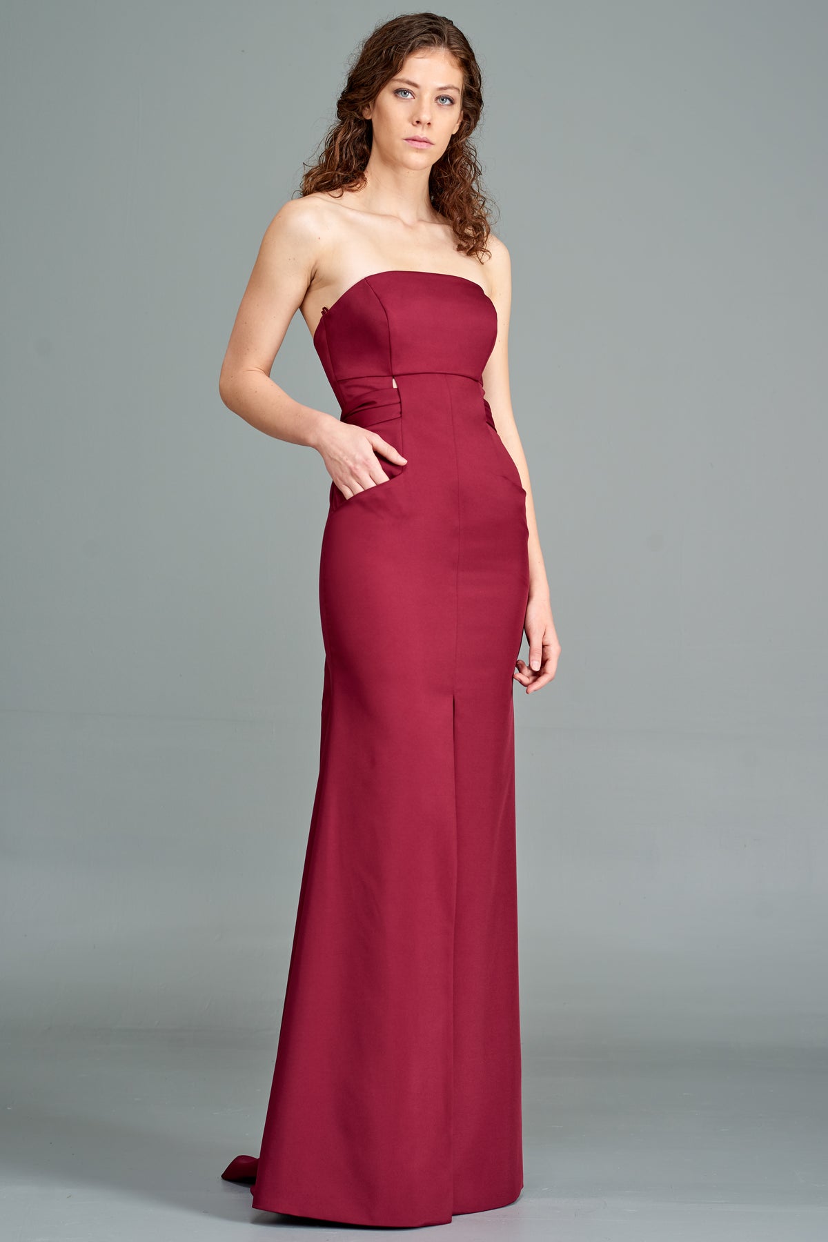 Strapless Cut-Out Gown