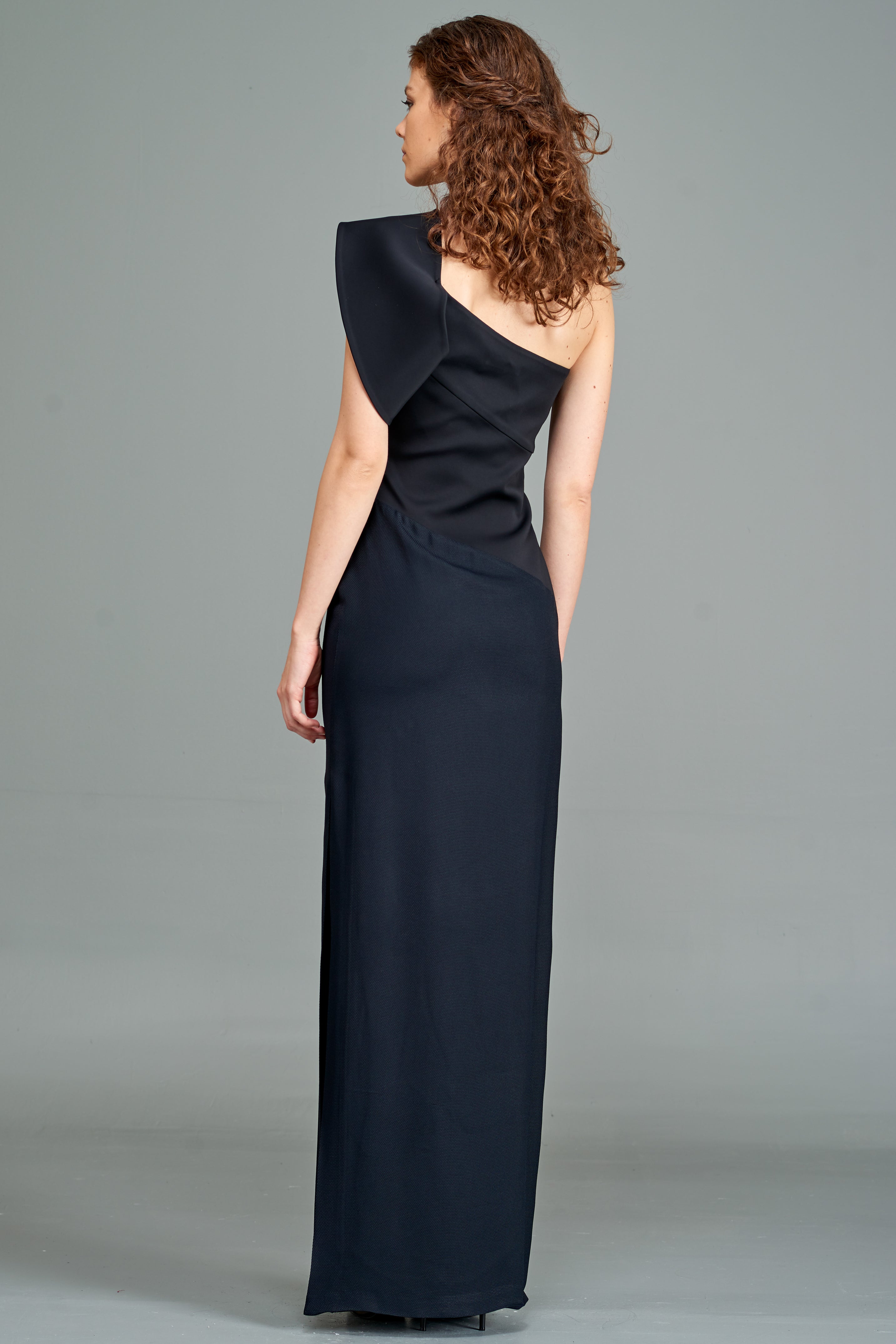 One Shoulder Long Fitted Dress