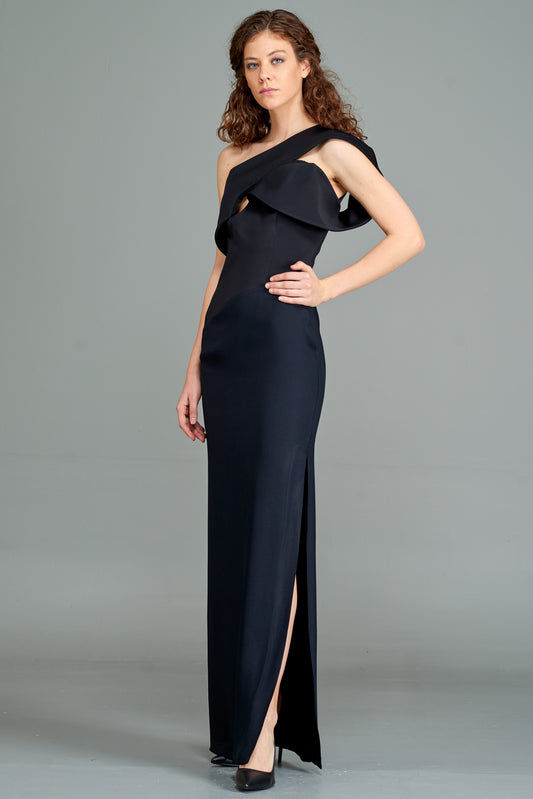 One Shoulder Long Fitted Dress