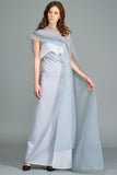 Organza Cape Detailed Gown