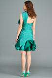Ruffled Taffeta and Fil Coupe Short Dress