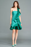 Ruffled Taffeta and Fil Coupe Short Dress