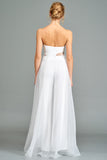 3D-Lower Aplique Sheer Long Top with High-Waist Classic Double Viscose Pant