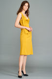 Draped Double Viscose Short Dress