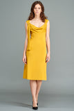 Draped Double Viscose Short Dress