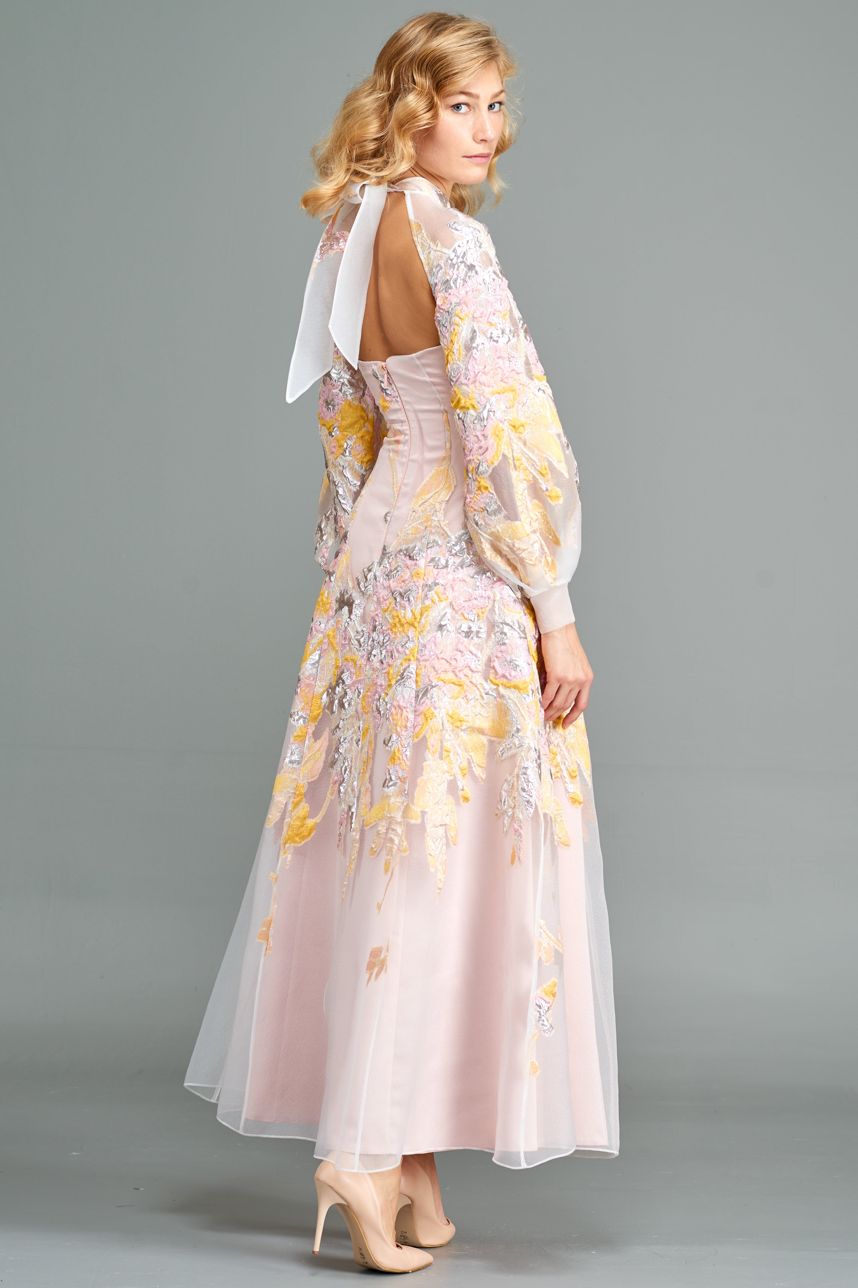 Floral Jacquard Gown