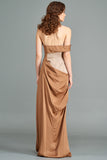 Draped Faille and Viscose Gown