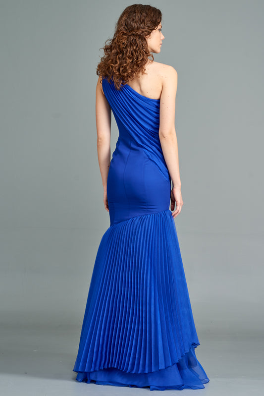 Pleated Organza Gown