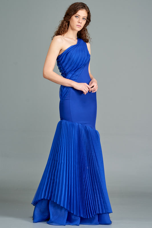 Pleated Organza Gown