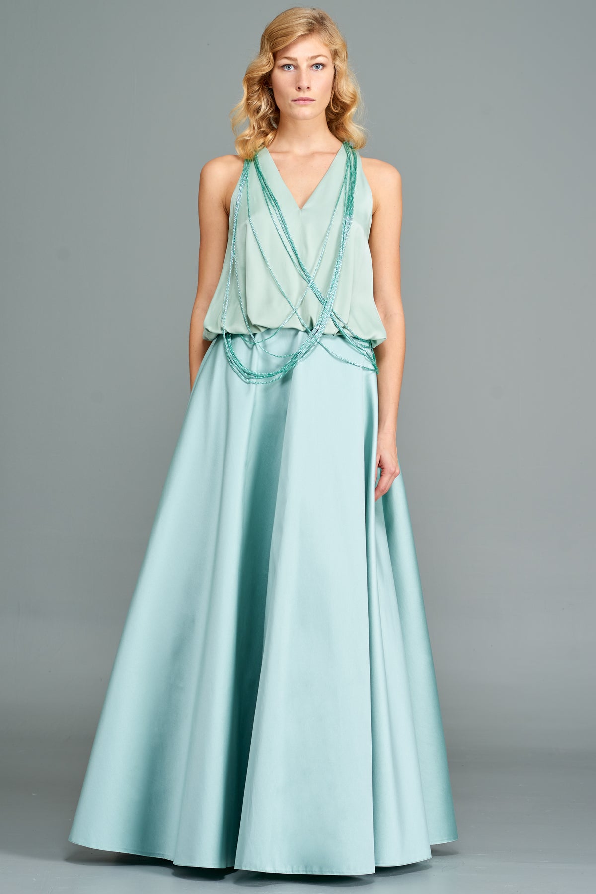 Viscose Satin and Taffeta Gown
