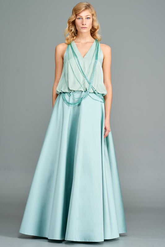 Viscose Satin and Taffeta Gown