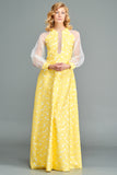 Fil Coupe and Organza Detailed Long Dress
