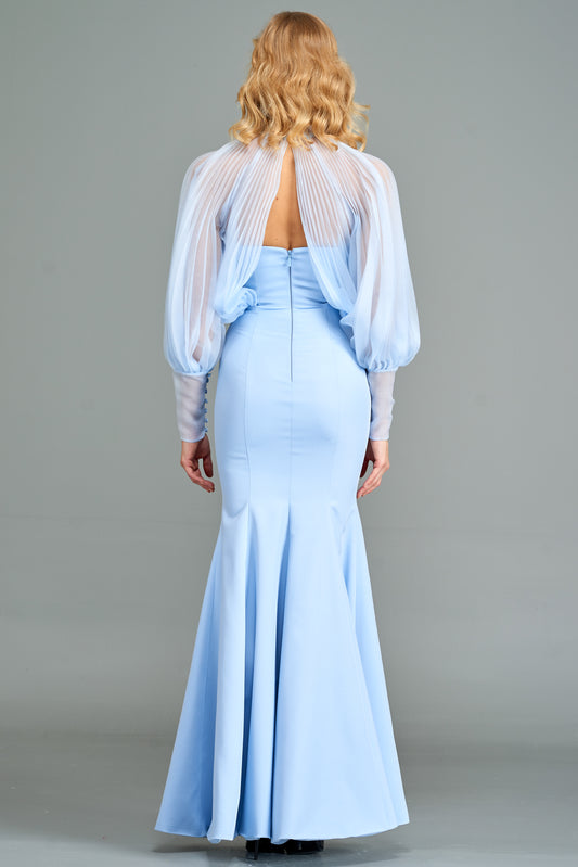 Pleated Organza Gown