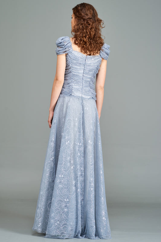 Draped Lace Gown