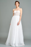 Sheer Bodice Lace Long Dress