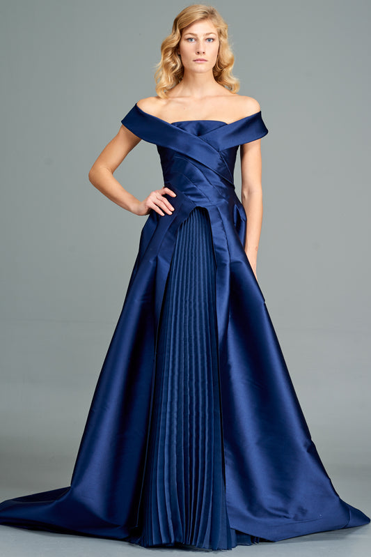 Draped Organza Gown