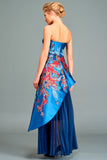 Strapless Pleated Organza Gown