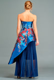 Strapless Pleated Organza Gown