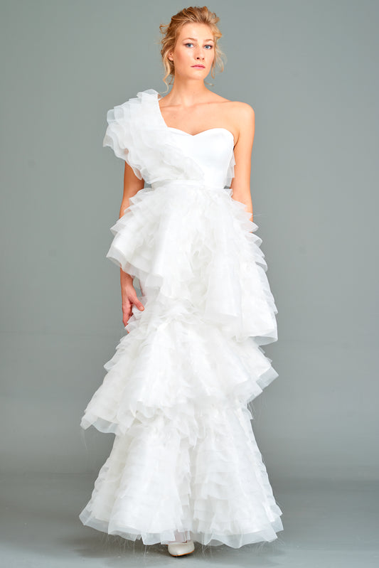 Organza Layered Faille Gown